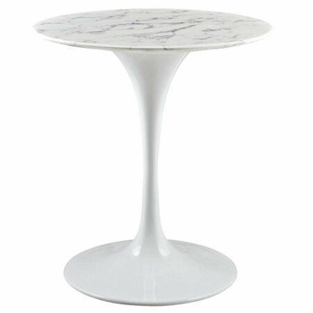 EAST END IMPORTS Lippa 28 in. Artificial Marble Dining Table, White EEI-1128-WHI